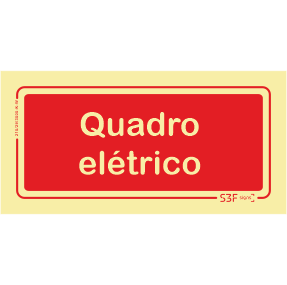 Sinal Fotoluminescente Quadro elétrico 20x10 cm