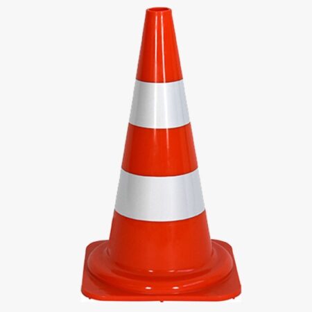 Cone Laranja 50cm com tela reflectora branca (2 tiras)