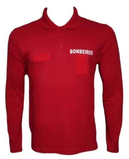 Polo de Manga Comprida Bombeiros- Vermelho