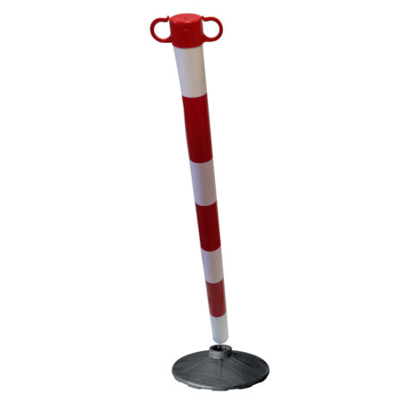 Poste PVC para suporte de corrente - Branco /Vermelho