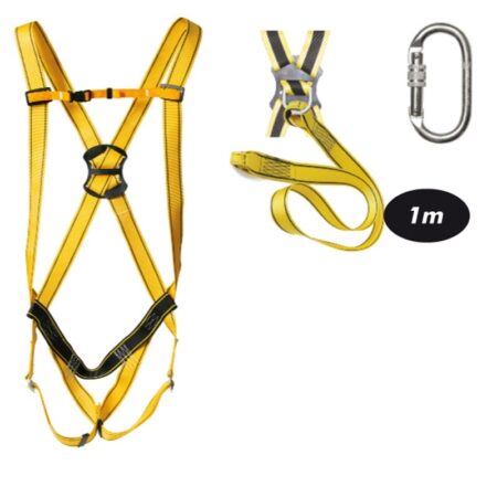 Kit Arnês 1 Ponto Dorsal + Linga + Mosquetão Elbrus ST80704