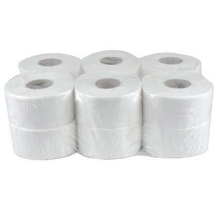 Papel higiénico Jumbo folha dupla - Pacote de 12 Rolos